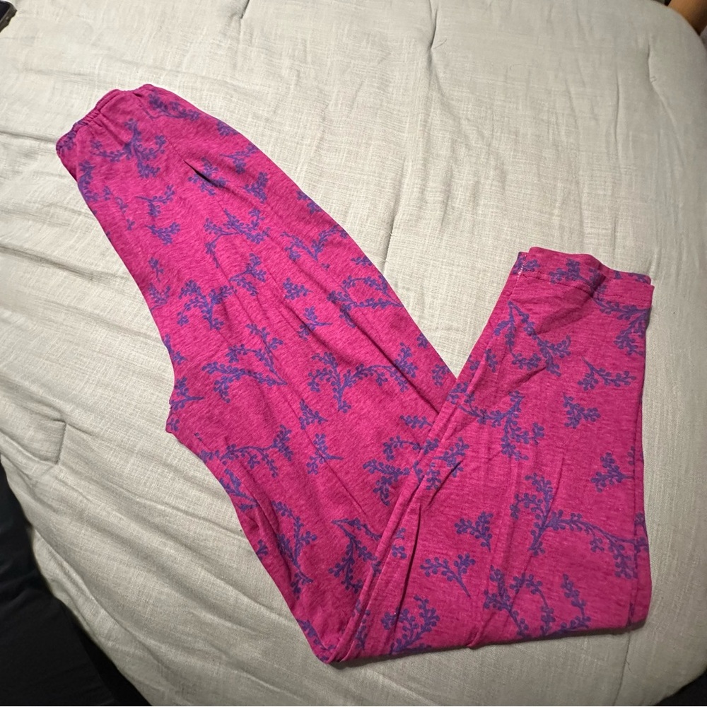 Vintage Pasta Magenta Pink Purple Vine Print Cotton Pants High Waist Small NWT